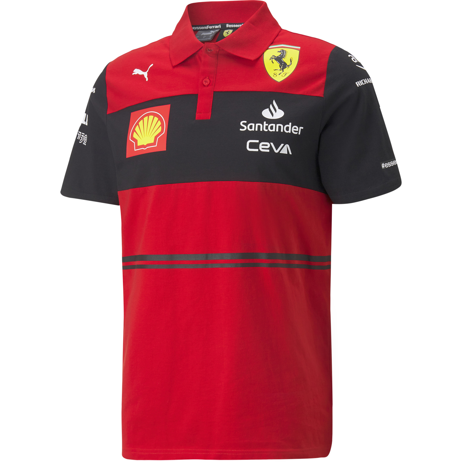 Scuderia Ferrari Mens Formula 1 Authentic Mens Red Contrast Collar Polo Scuderia Ferrari Mens Formula 1 Authentic Mens Red Contrast Collar Polo